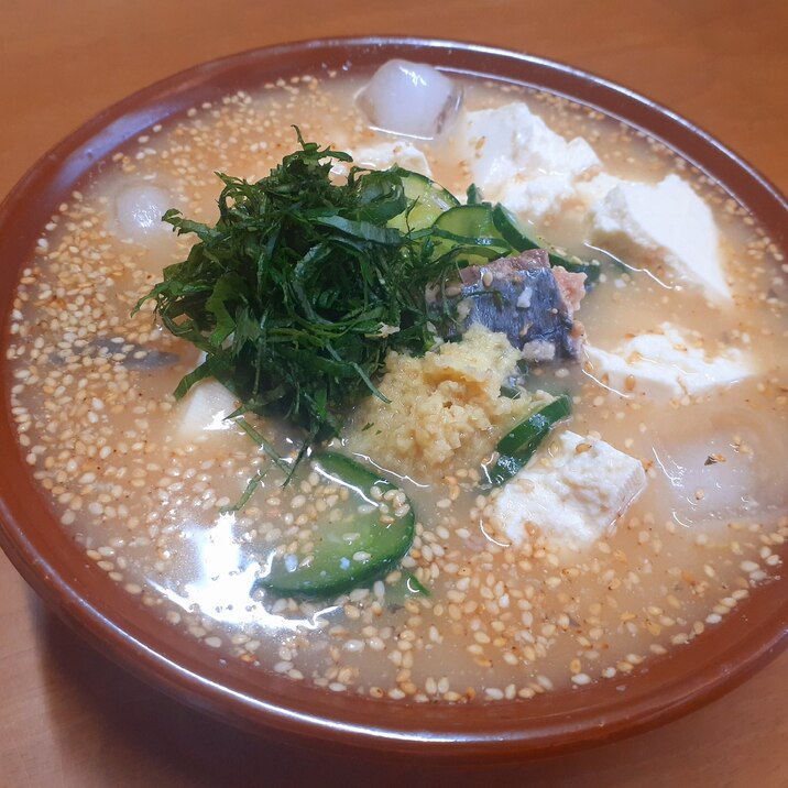 夏休みのランチに!サバ缶の冷や汁